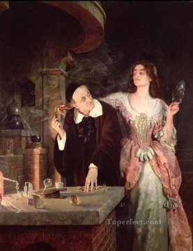 John Collier Painting - El laboratorio 1895 John Collier Orientalista prerrafaelita